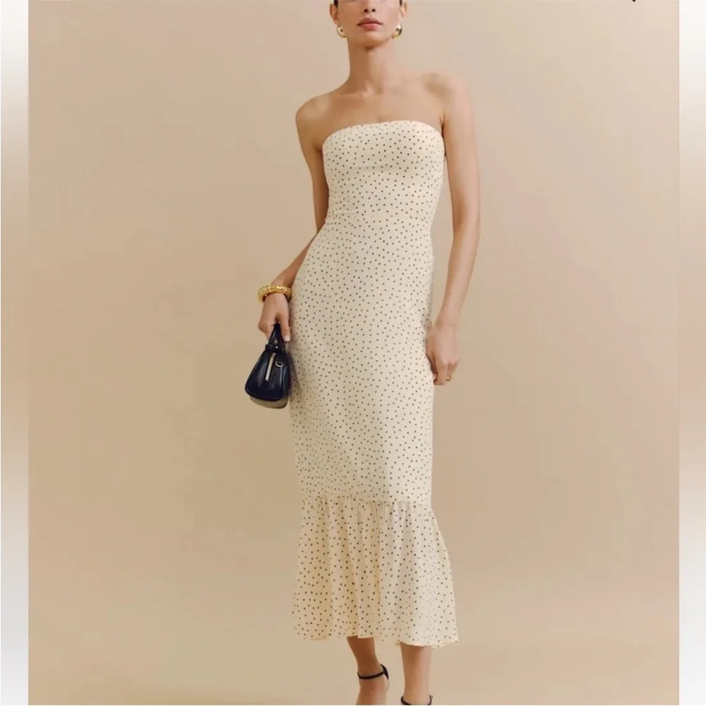 Reformation Arta Dress, Salt + Pepper - Picture 3 of 9